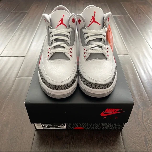 Nike Air Jordan 3 Retro Fire Red Men’s Basketball Shoes 10.5 DS